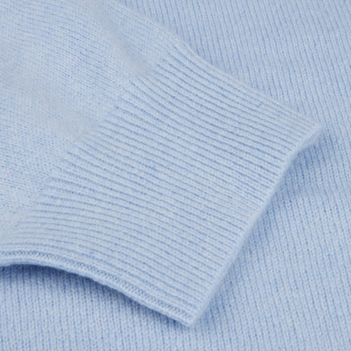Light Blue Cashmere Knit Crew Neck Sweater - Stenströms