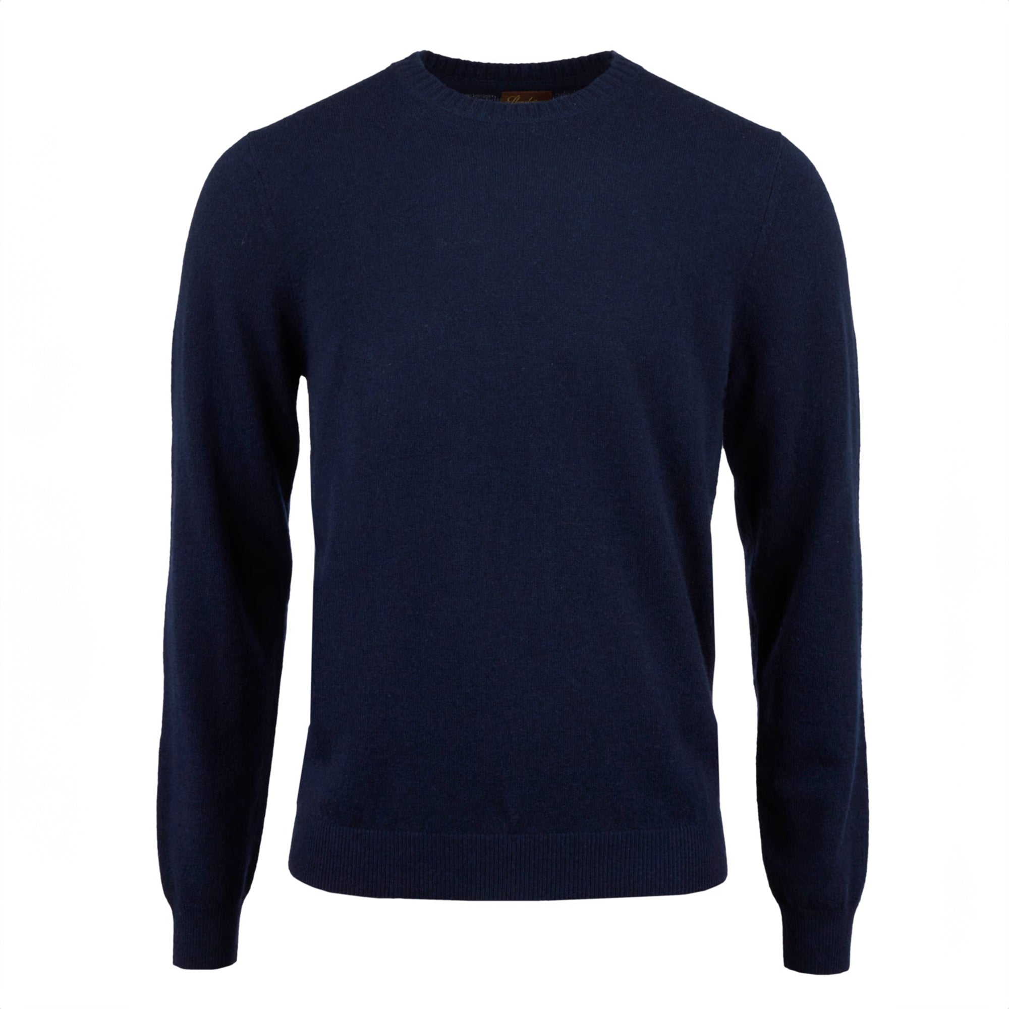Dark Blue Cashmere Knit Crew Neck Sweater - Stenströms