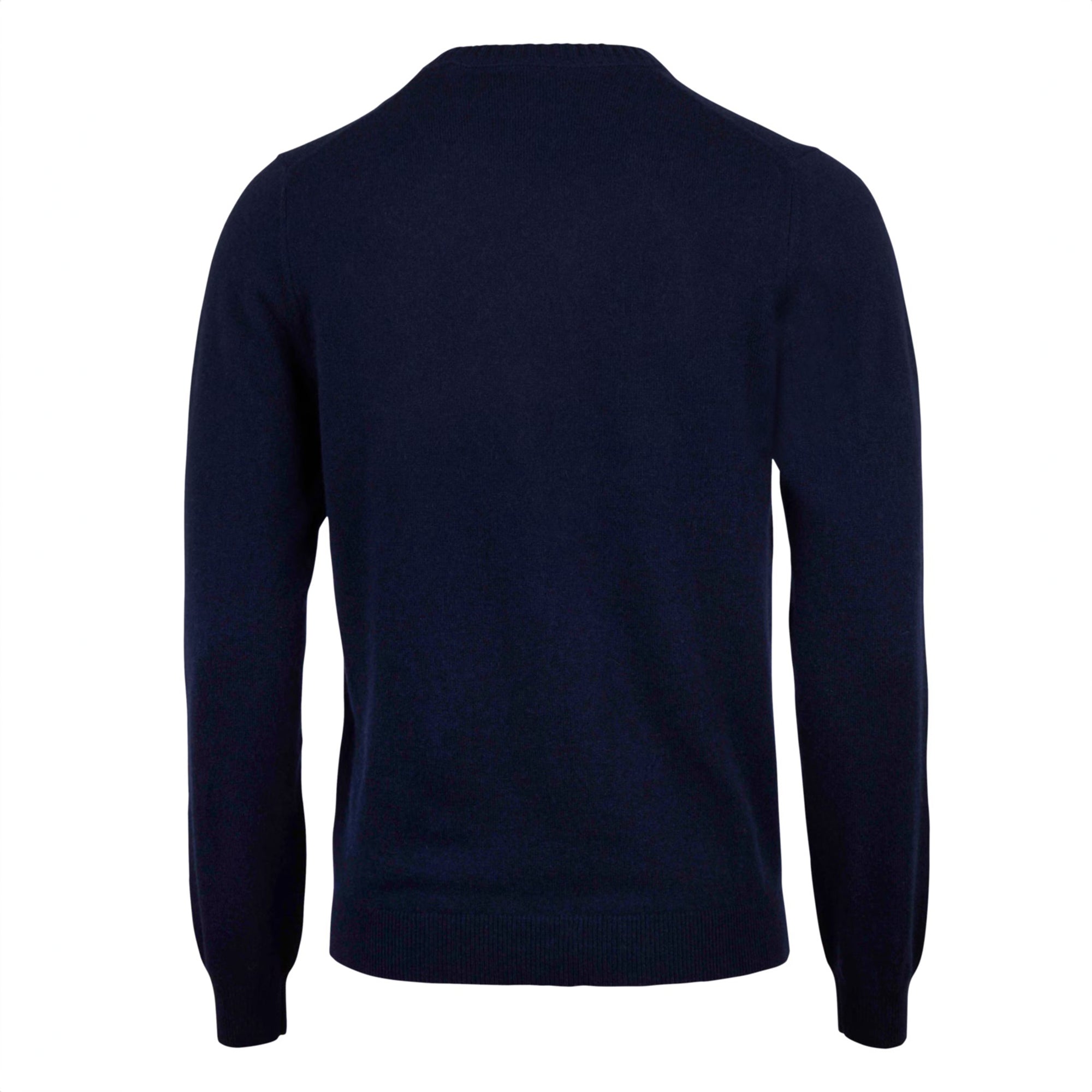 Dark Blue Cashmere Knit Crew Neck Sweater - Stenströms