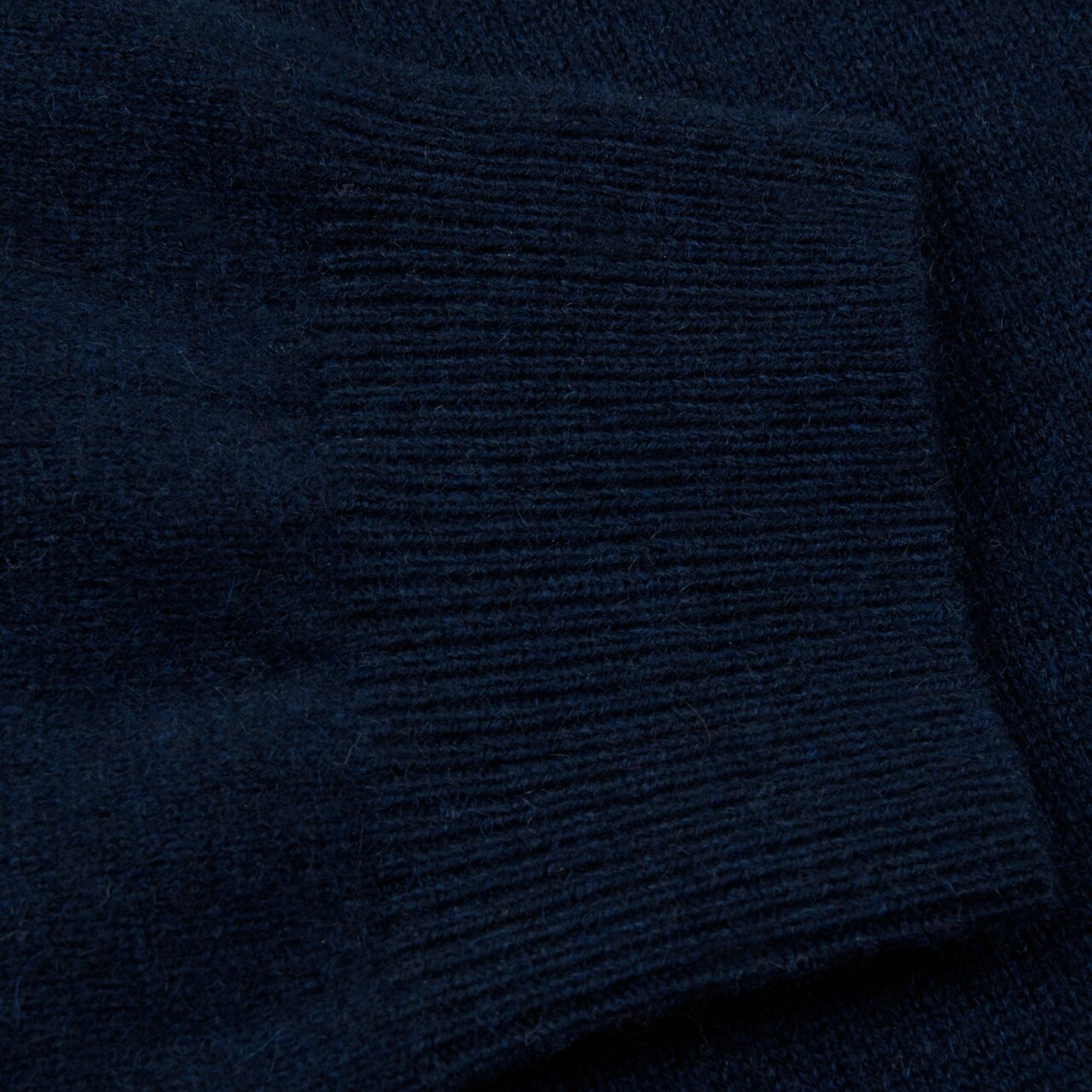 Dark Blue Cashmere Knit Crew Neck Sweater - Stenströms