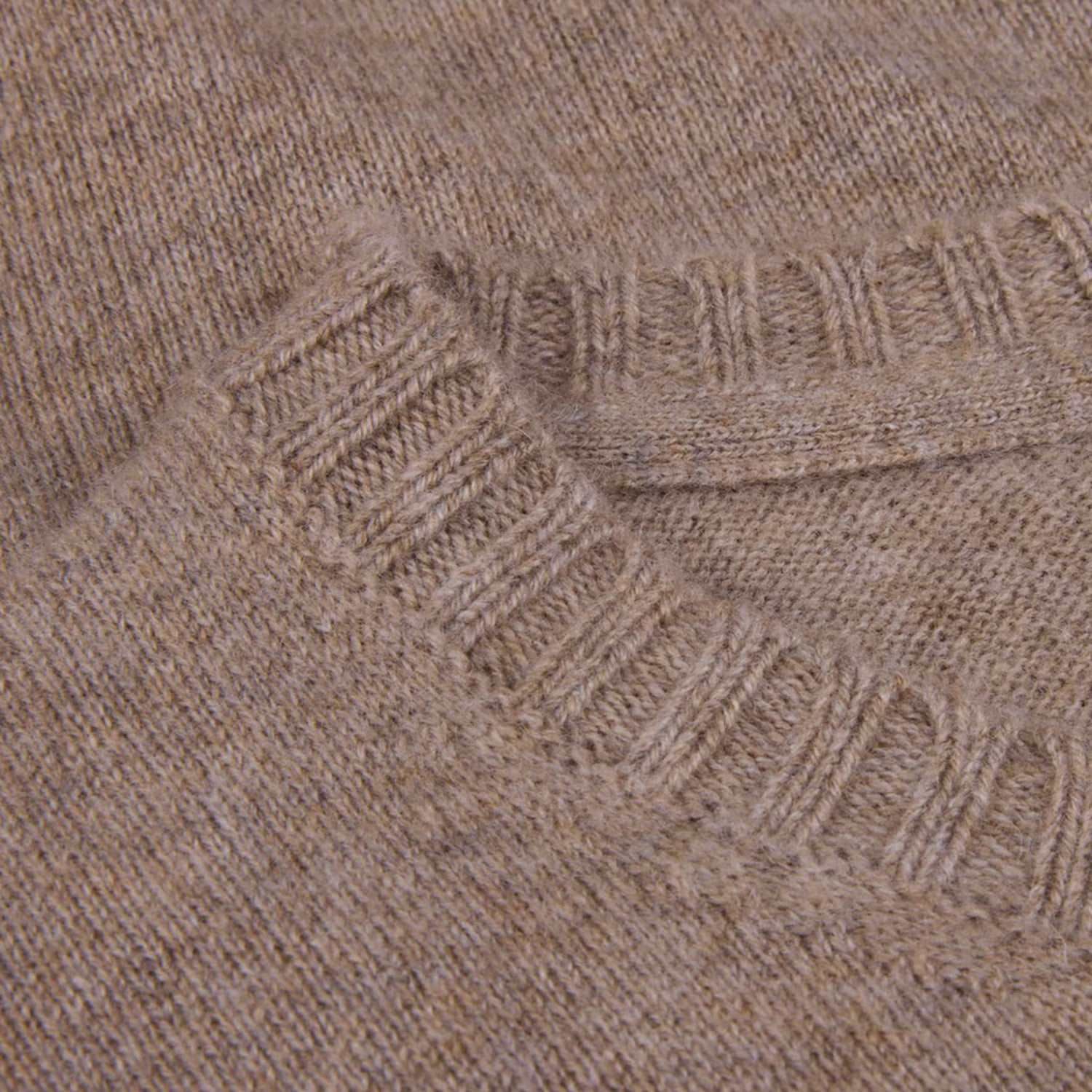 Beige Cashmere Knit Crew Neck Sweater - Stenströms