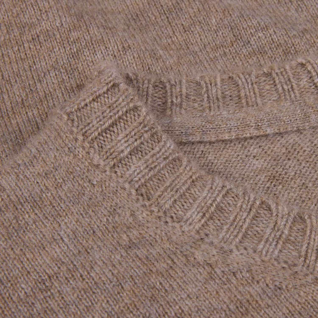 Beige Cashmere Knit Crew Neck Sweater - Stenströms