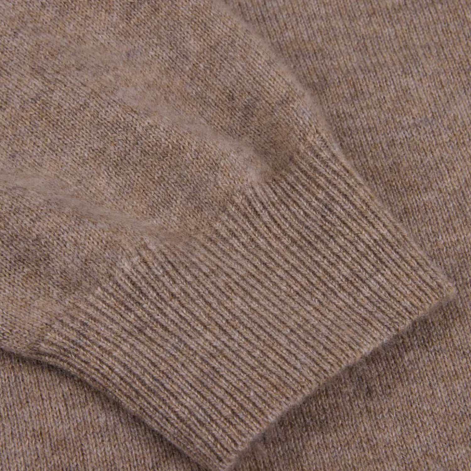 Beige Cashmere Knit Crew Neck Sweater - Stenströms