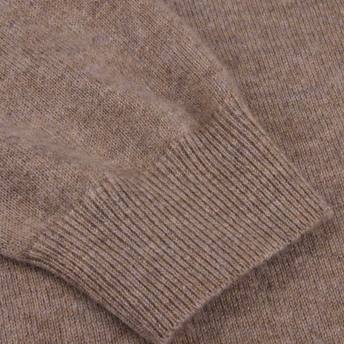 Beige Cashmere Knit Crew Neck Sweater - Stenströms