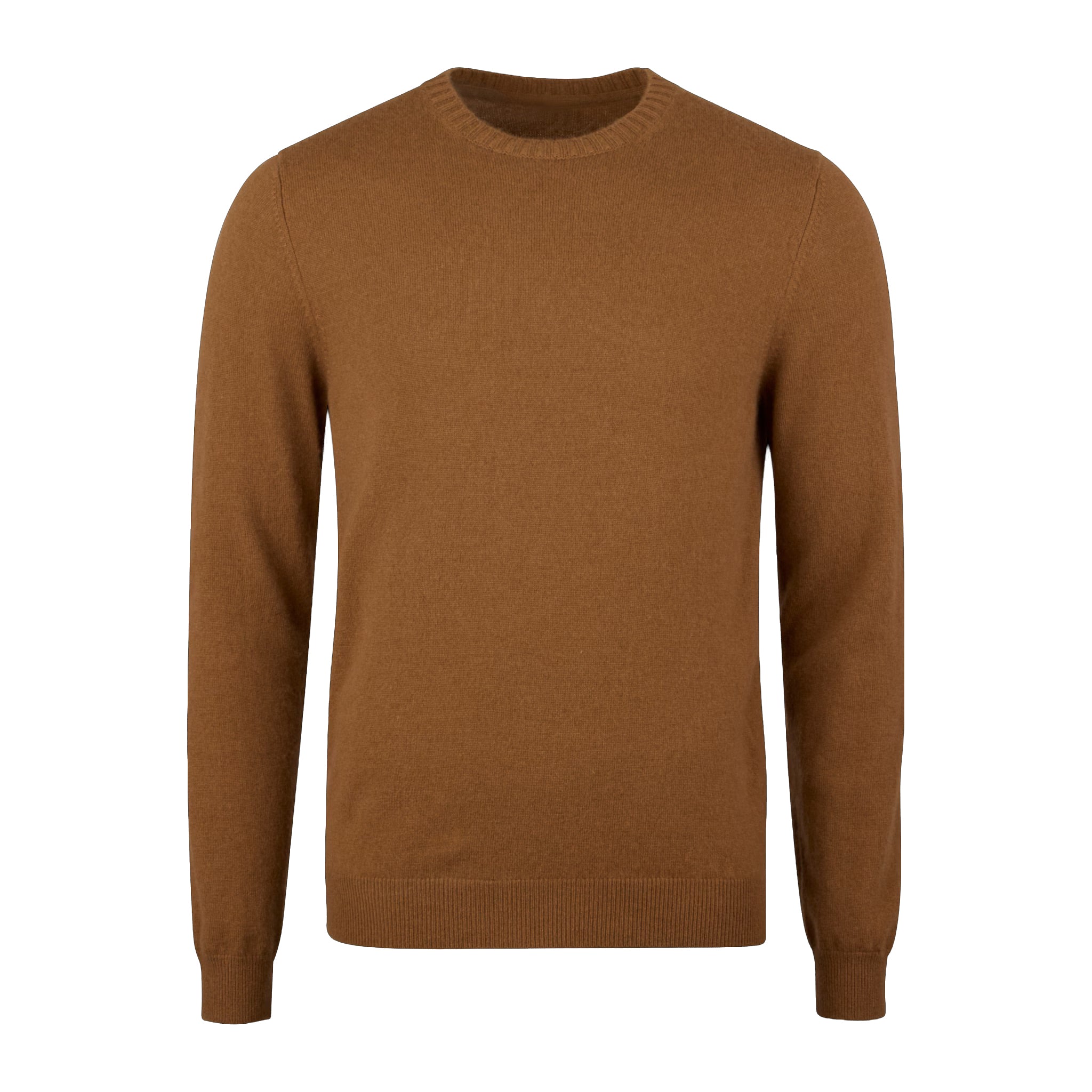 Vicuna Brown Cashmere Knit Crew Neck Sweater - Stenströms