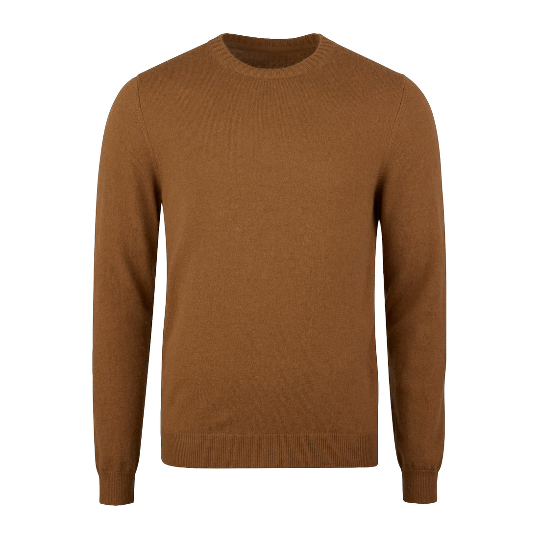 Vicuna Brown Cashmere Knit Crew Neck Sweater - Stenströms