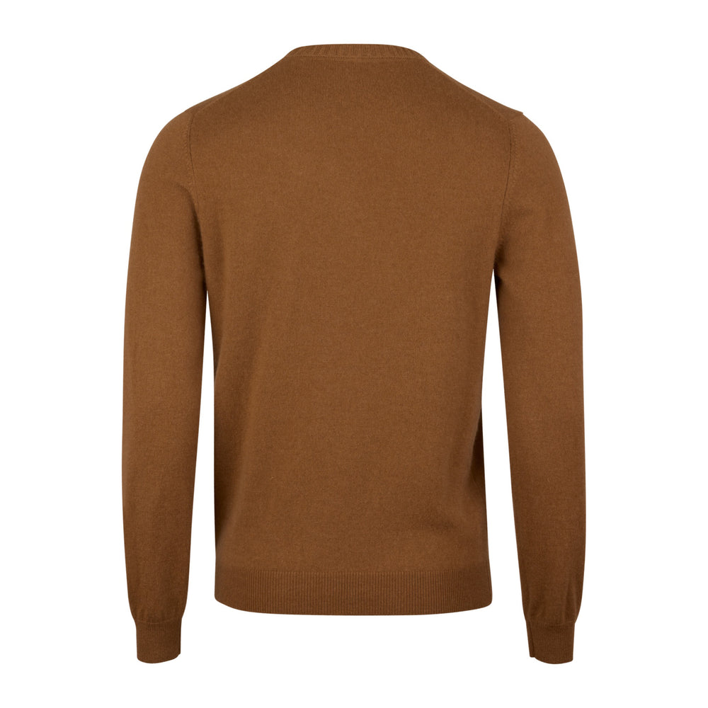 Vicuna Brown Cashmere Knit Crew Neck Sweater - Stenströms