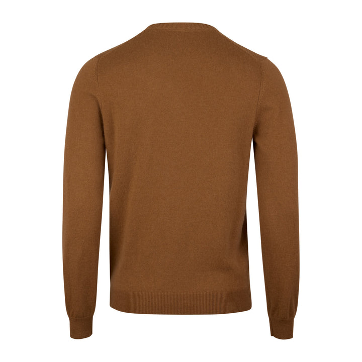 Vicuna Brown Cashmere Knit Crew Neck Sweater - Stenströms