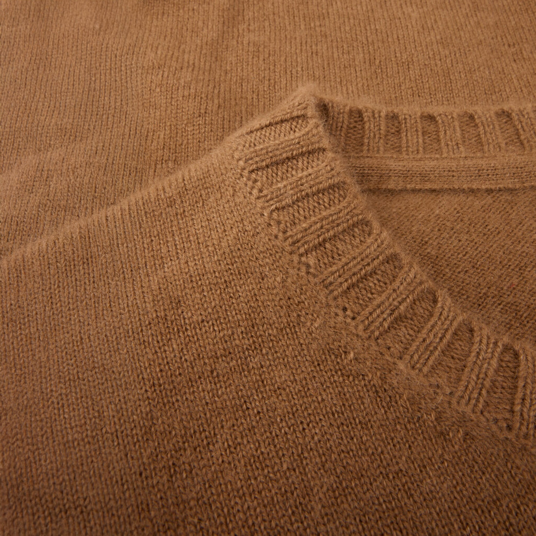 Vicuna Brown Cashmere Knit Crew Neck Sweater - Stenströms