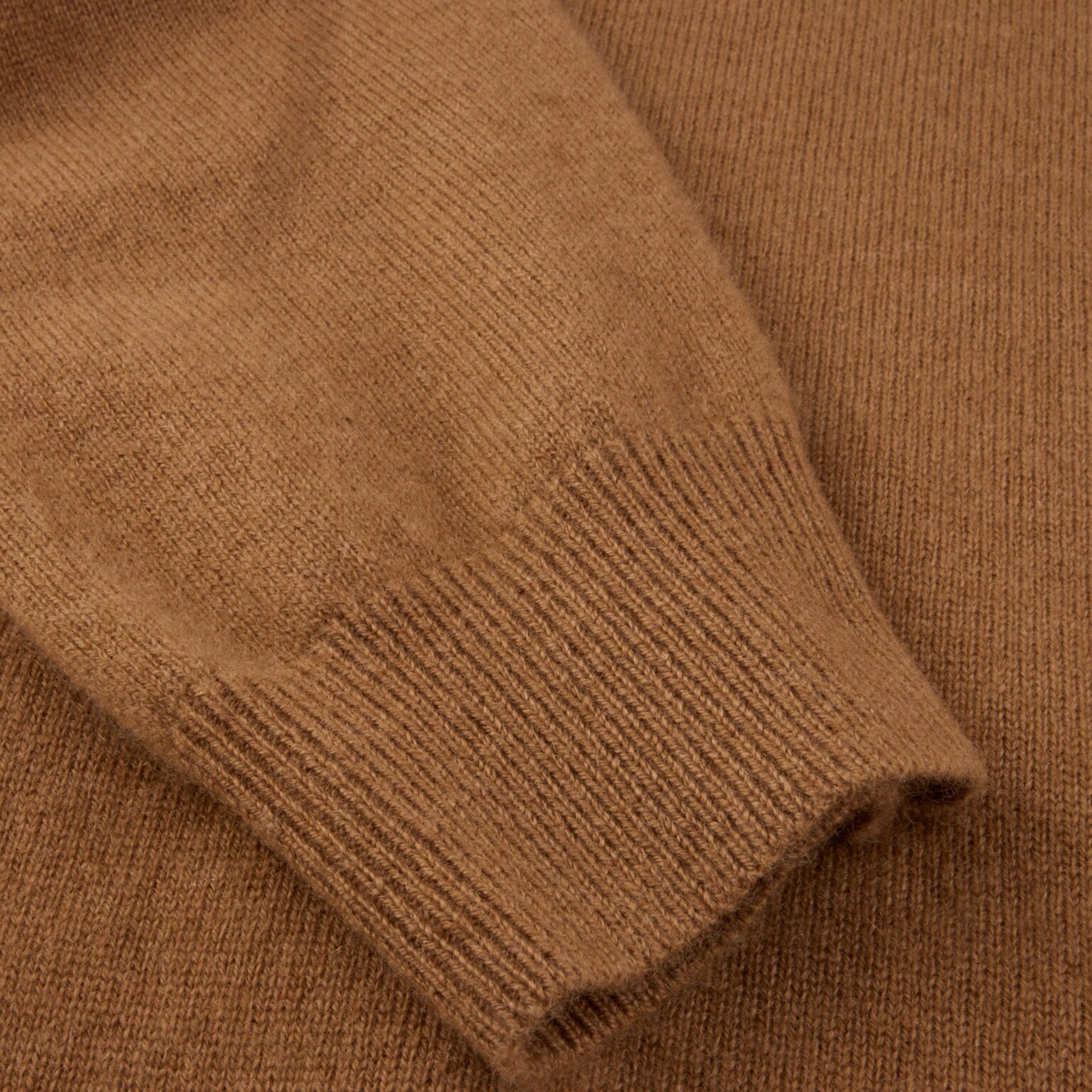 Vicuna Brown Cashmere Knit Crew Neck Sweater - Stenströms