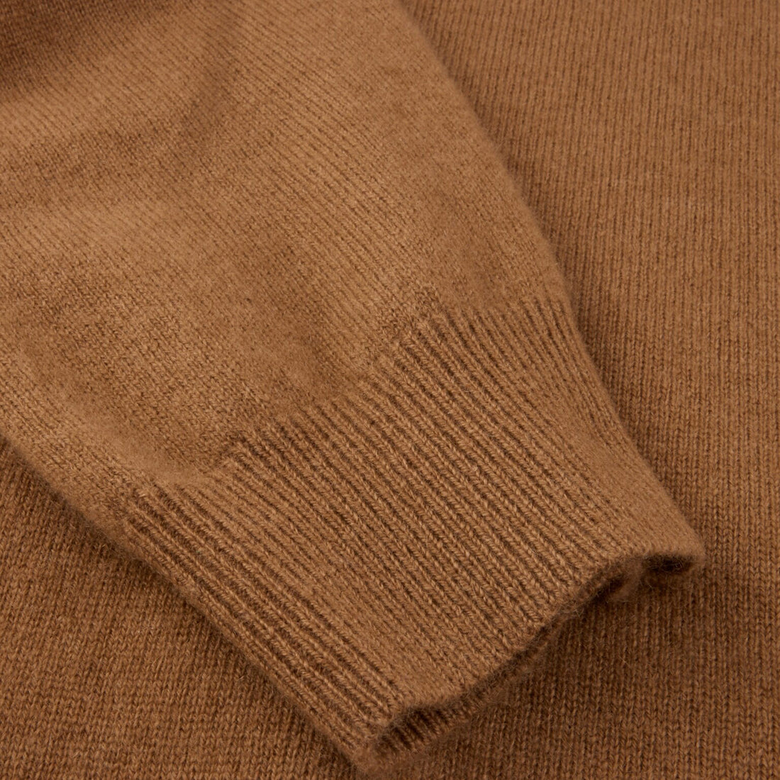 Vicuna Brown Cashmere Knit Crew Neck Sweater - Stenströms