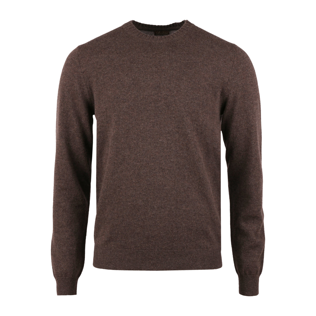 Chocolate Brown Cashmere Knit Crew Neck Sweater - Stenströms