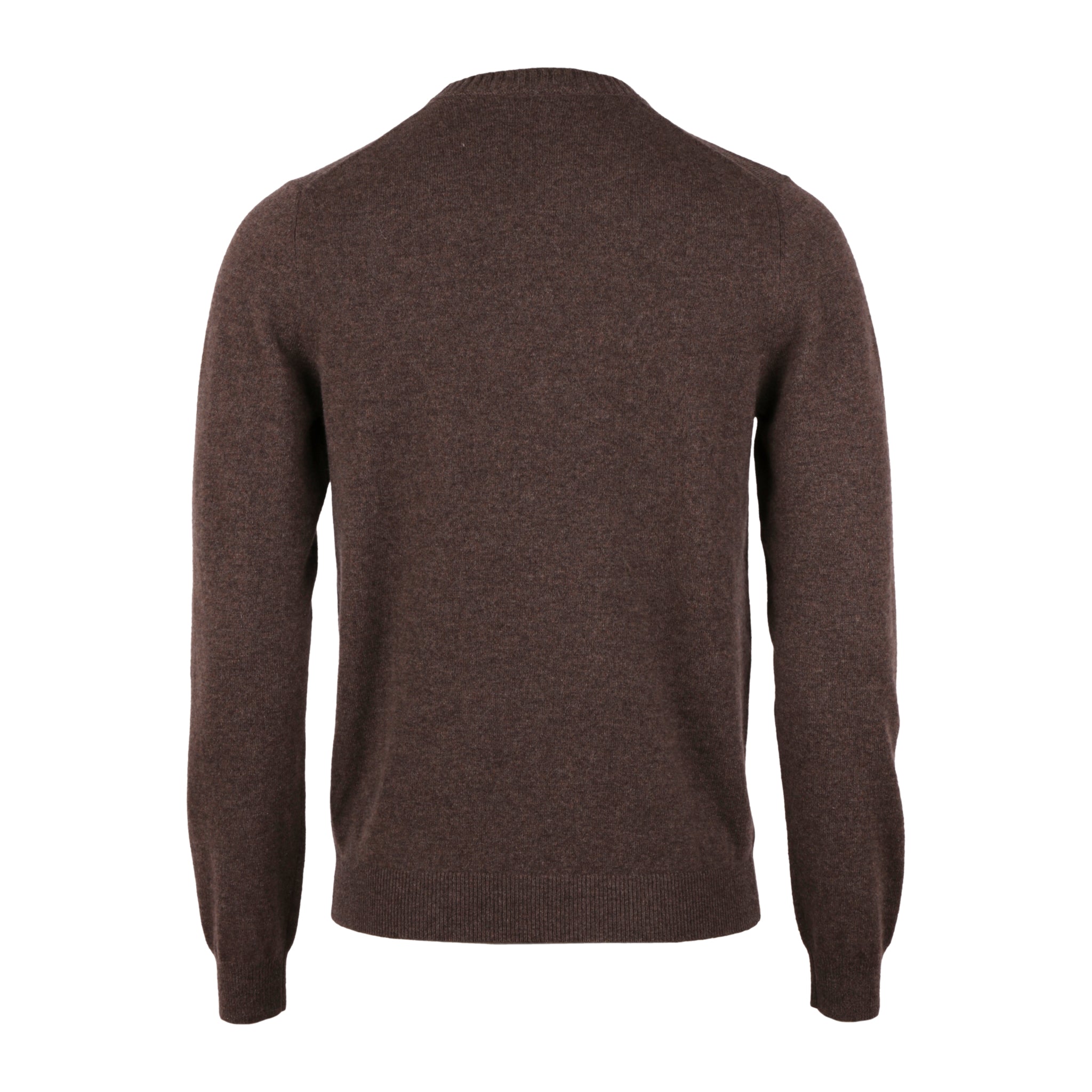 Chocolate Brown Cashmere Knit Crew Neck Sweater - Stenströms