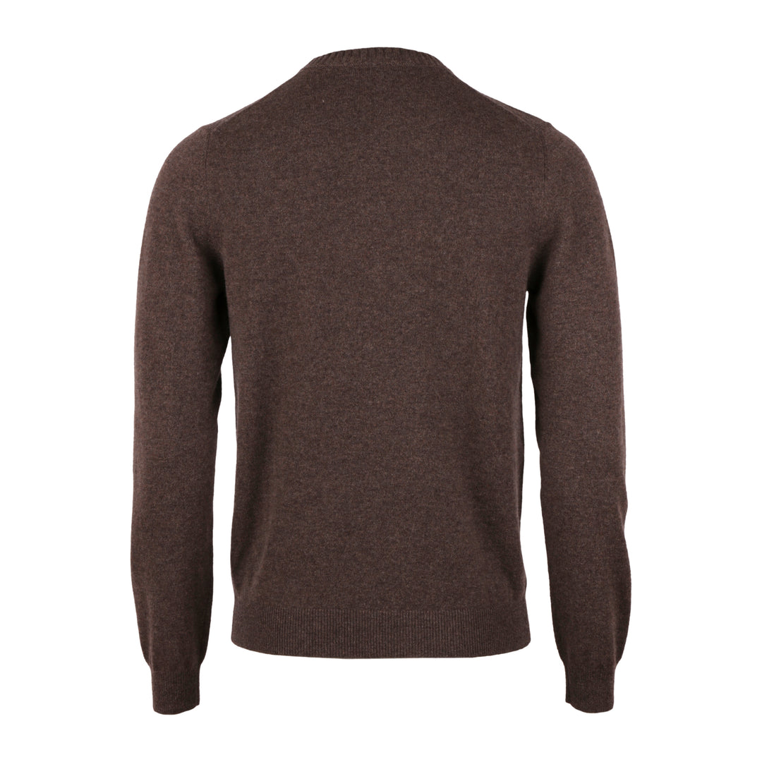 Chocolate Brown Cashmere Knit Crew Neck Sweater - Stenströms