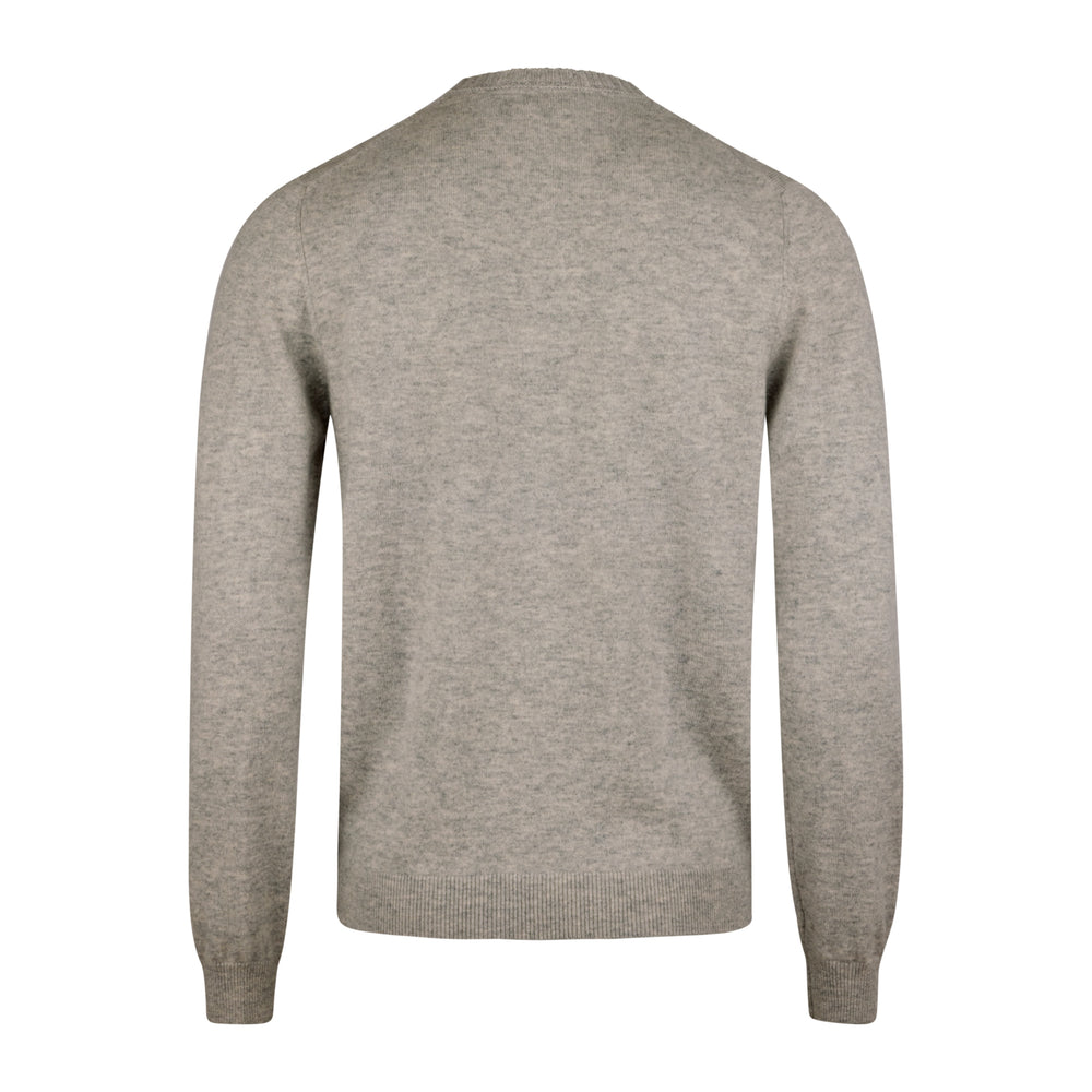 Light Gray Cashmere Knit Crew Neck Sweater - Stenströms