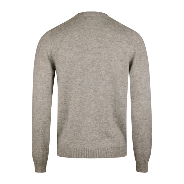 Light Gray Cashmere Knit Crew Neck Sweater - Stenströms