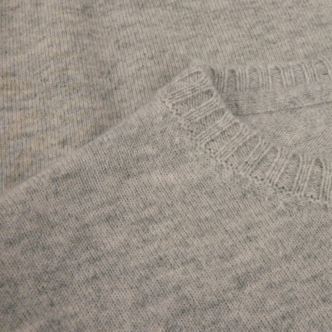 Light Gray Cashmere Knit Crew Neck Sweater - Stenströms