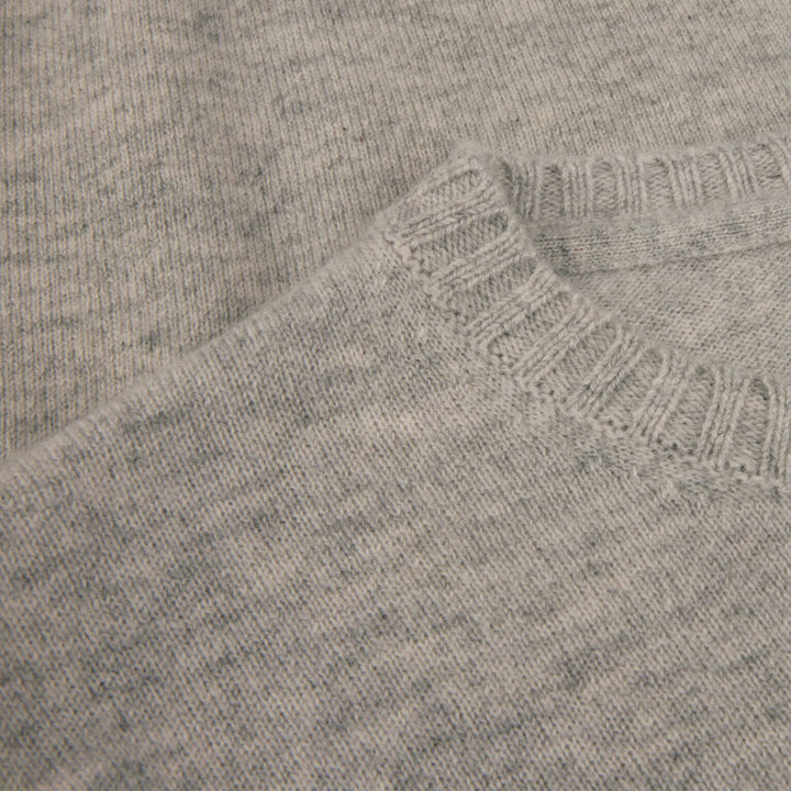 Light Gray Cashmere Knit Crew Neck Sweater - Stenströms