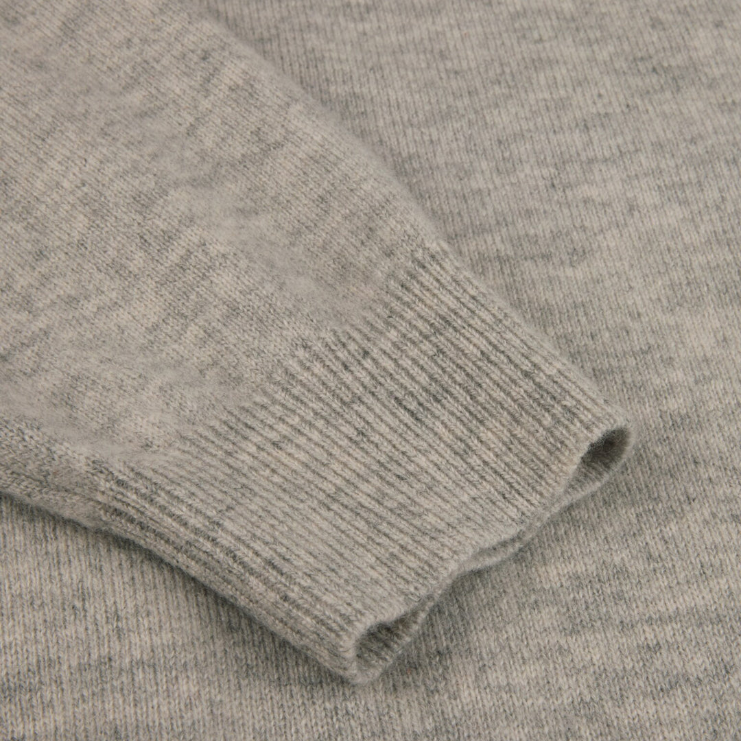 Light Gray Cashmere Knit Crew Neck Sweater - Stenströms