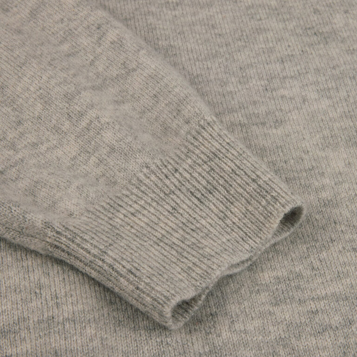 Light Gray Cashmere Knit Crew Neck Sweater - Stenströms