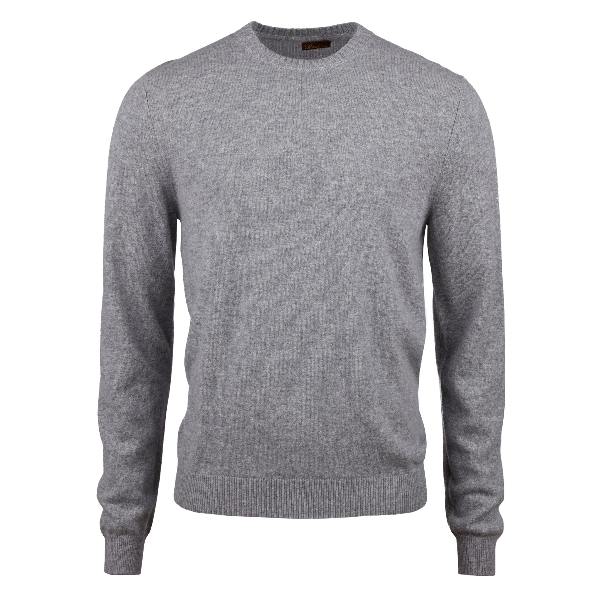 Gray Cashmere Knit Crew Neck Sweater - Stenströms