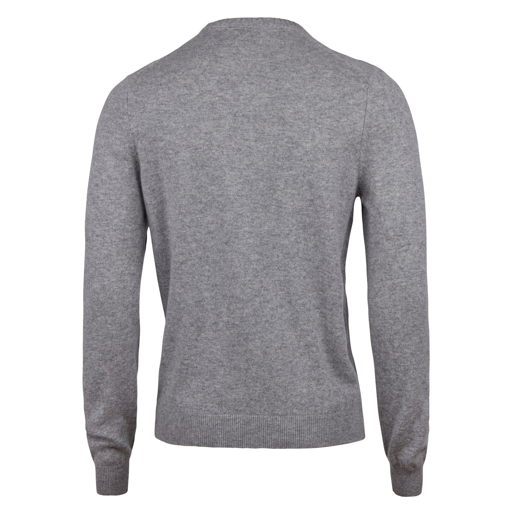 Gray Cashmere Knit Crew Neck Sweater - Stenströms