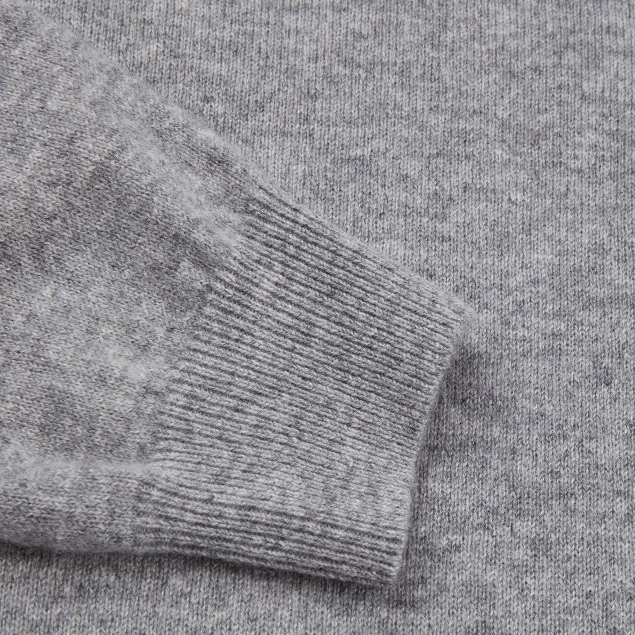 Gray Cashmere Knit Crew Neck Sweater - Stenströms