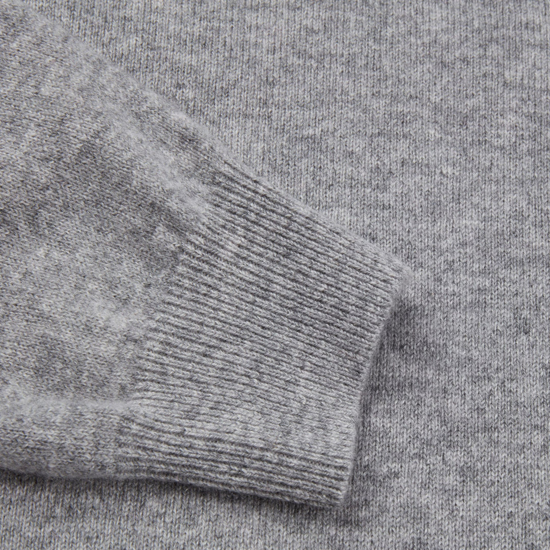Gray Cashmere Knit Crew Neck Sweater - Stenströms