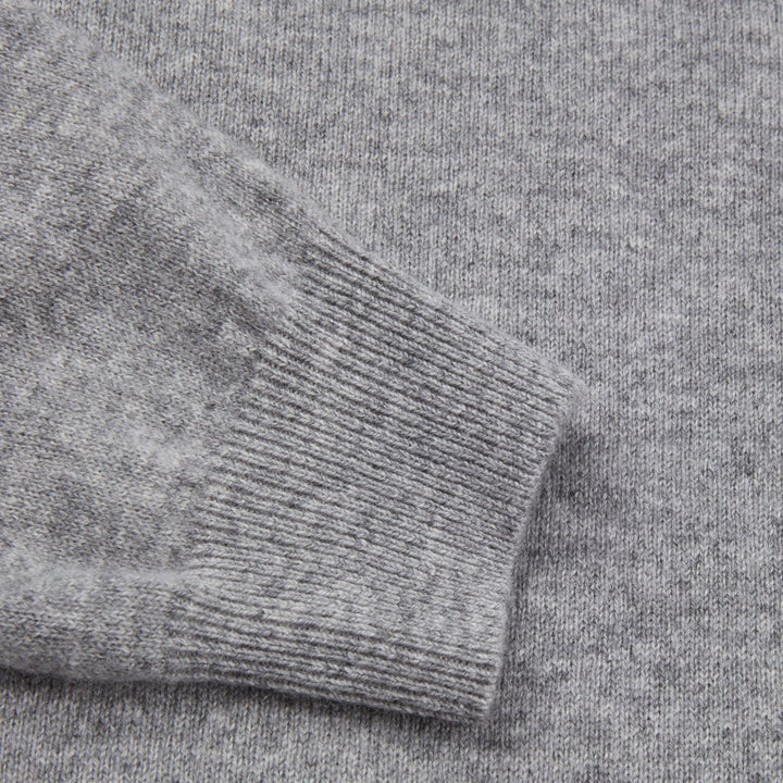 Gray Cashmere Knit Crew Neck Sweater - Stenströms