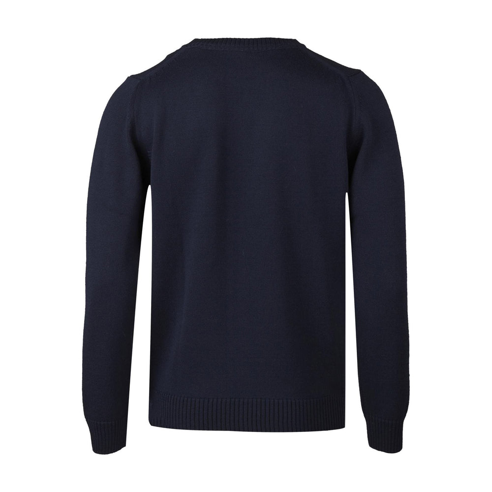 Navy Blue Chunky Merino Crew Neck Sweater - Stenströms