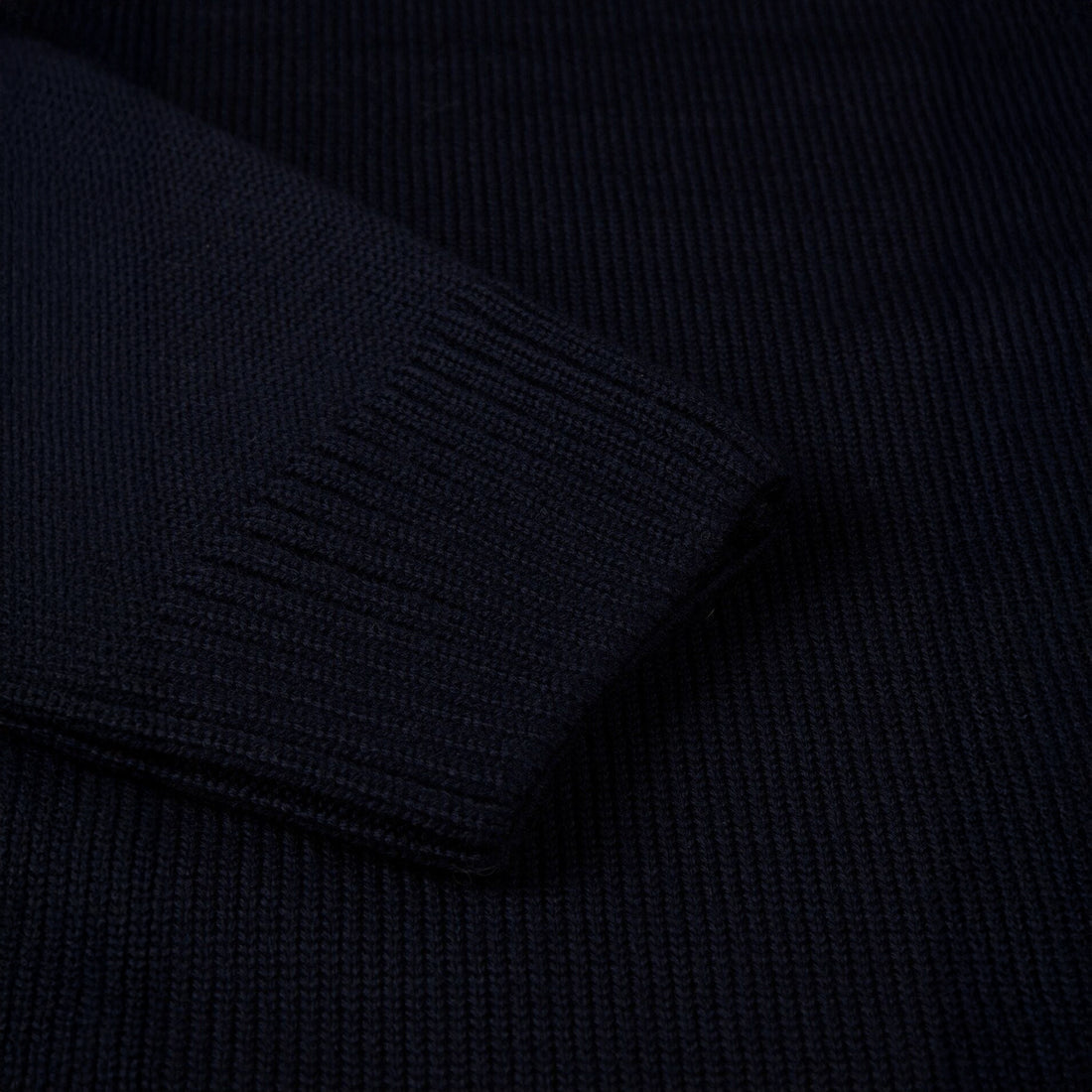 Navy Blue Chunky Merino Crew Neck Sweater - Stenströms