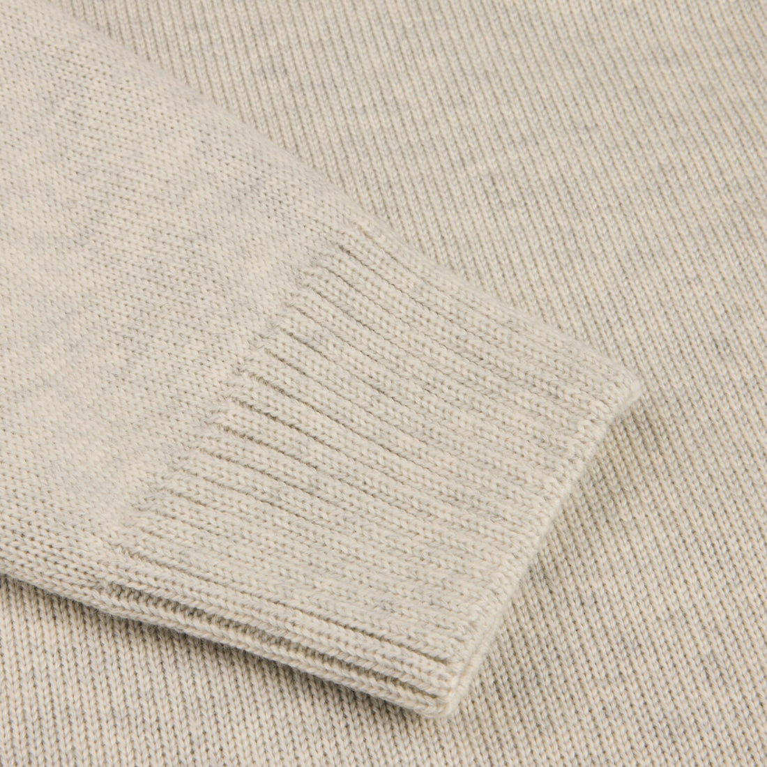 Gray & Oatmeal Mélange Chunky Merino Crew Neck Sweater - Stenströms