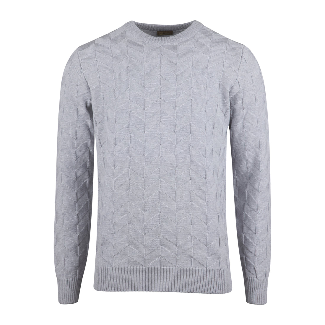 Light Gray Parallelogram Merino Sweater - Stenstroms