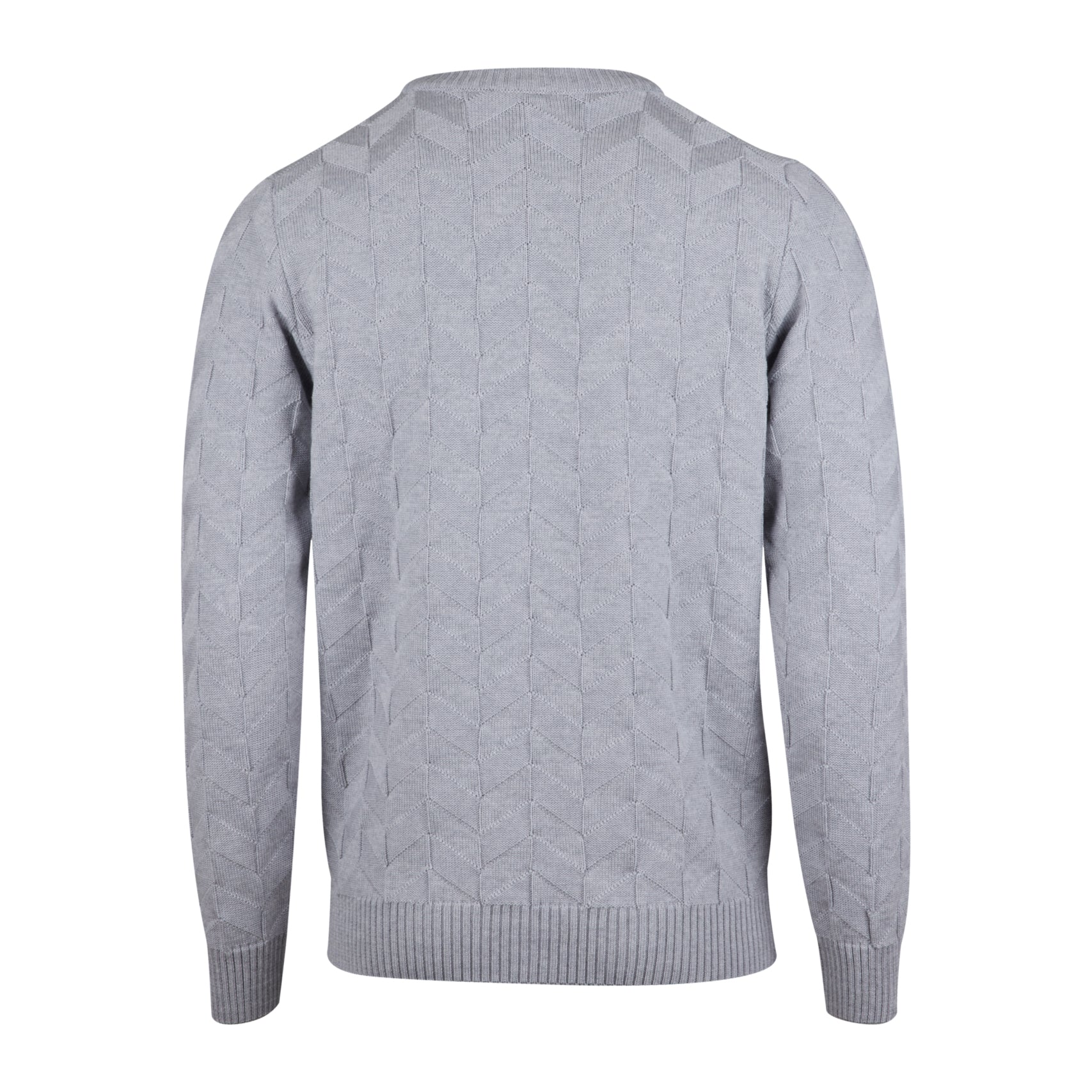 Light Gray Parallelogram Merino Sweater - Stenstroms