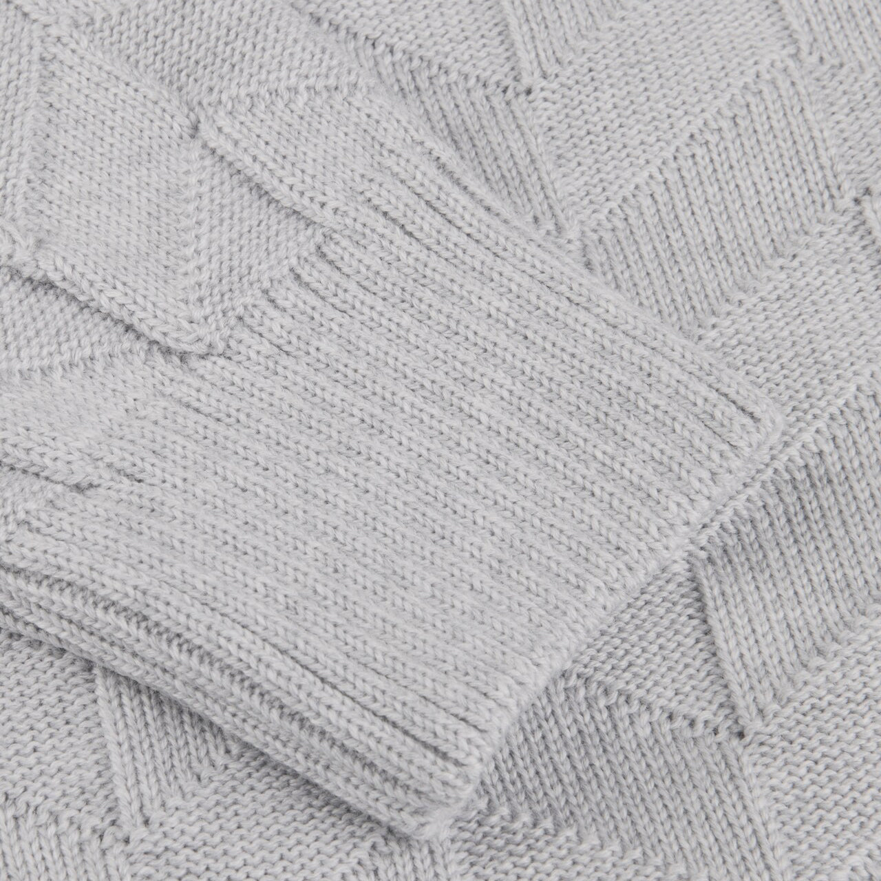 Light Gray Parallelogram Merino Sweater - Stenstroms