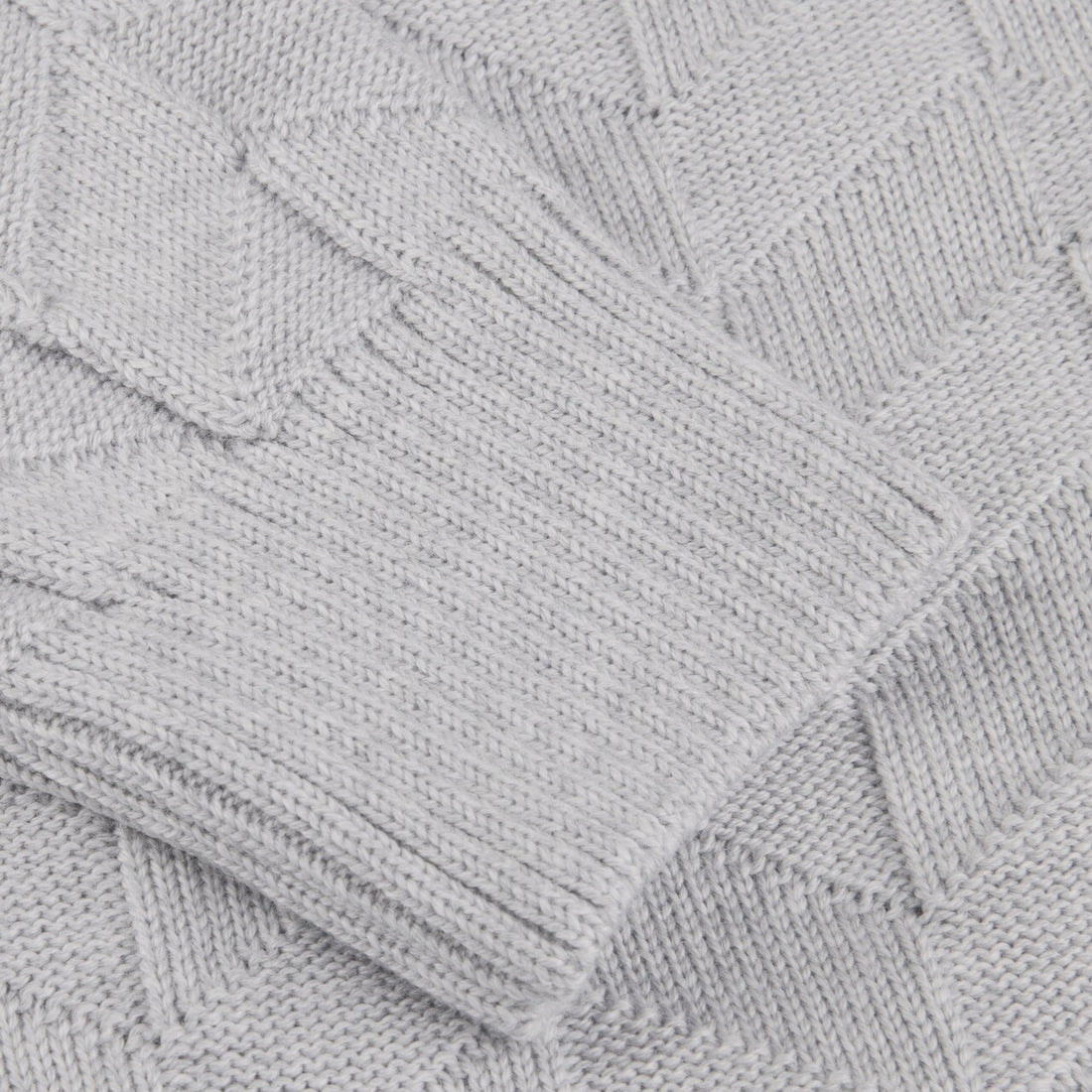 Light Gray Parallelogram Merino Sweater - Stenstroms