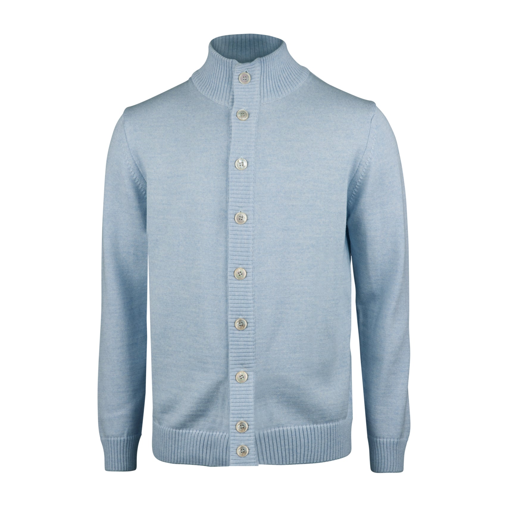Light Blue Chunky Merino Wool Cardigan - Stenstroms