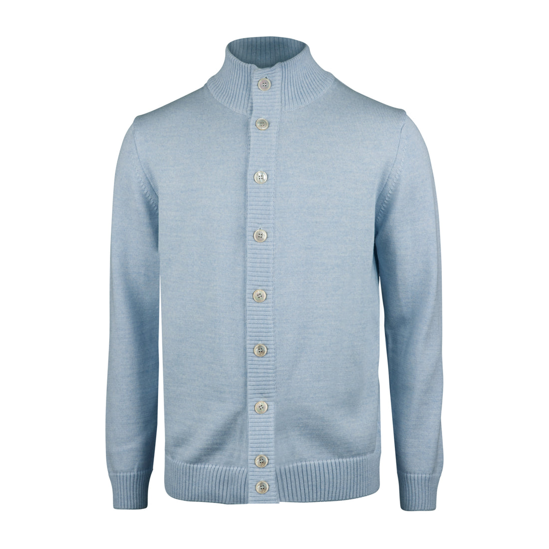 Light Blue Chunky Merino Wool Cardigan - Stenstroms