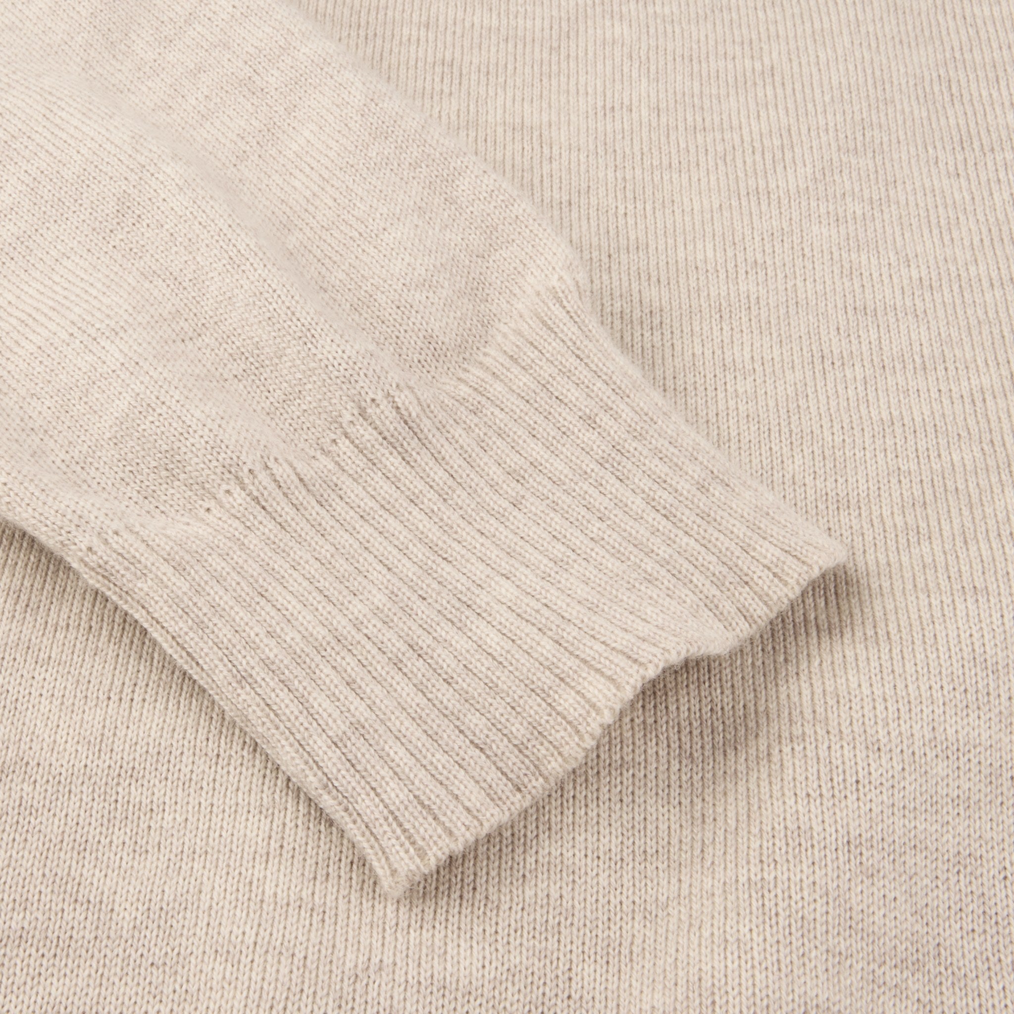 Beige Merino Wool Knit Polo Shirt - Stenströms