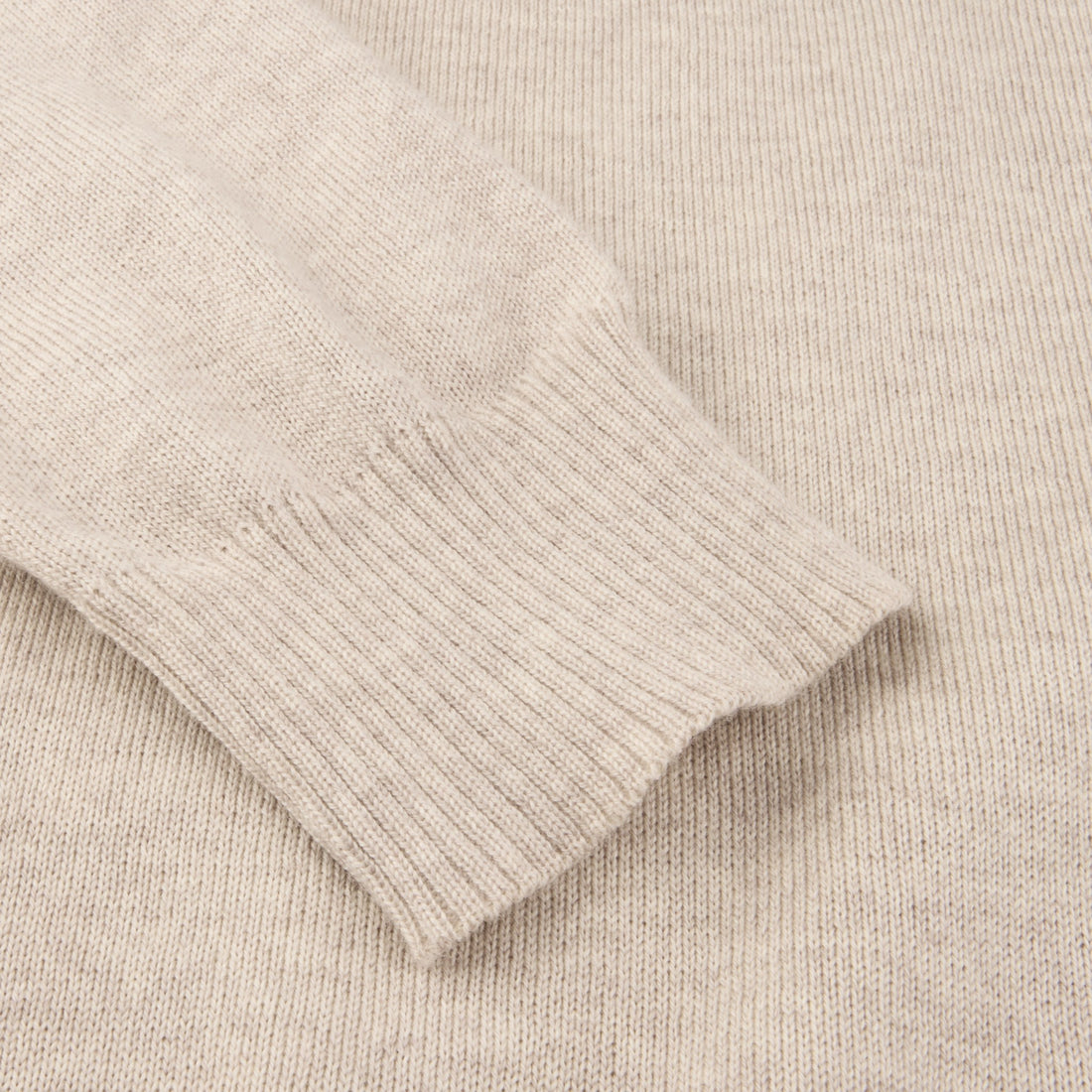 Beige Merino Wool Knit Polo Shirt - Stenströms