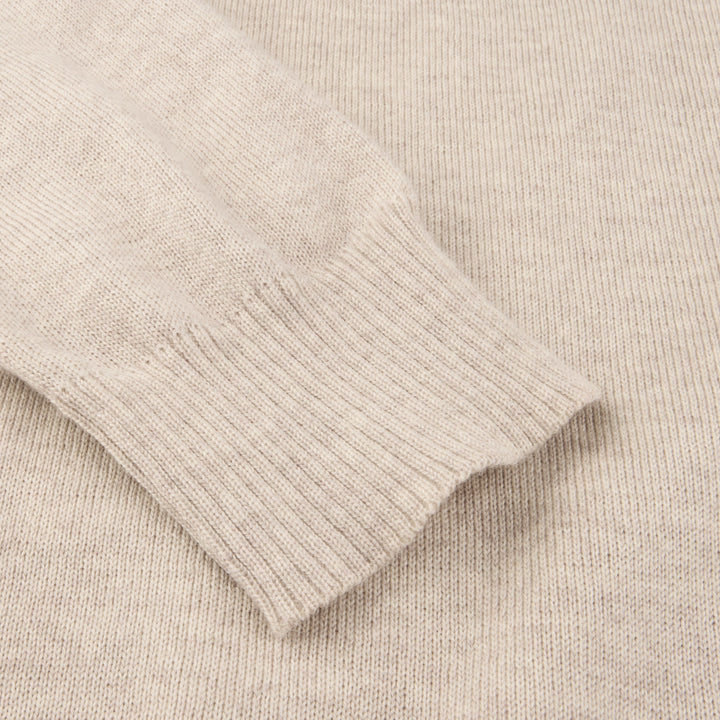 Beige Merino Wool Knit Polo Shirt - Stenströms