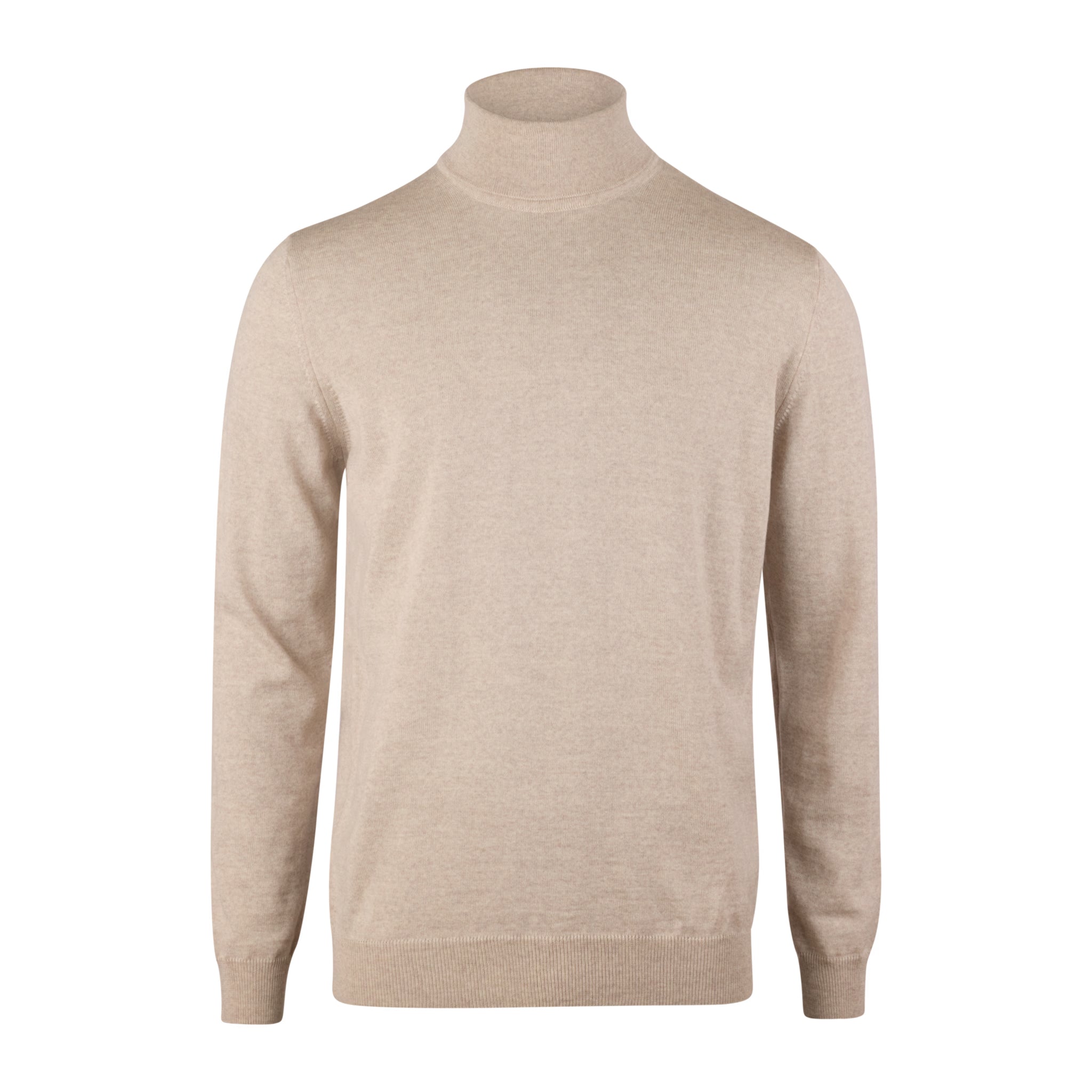 Light Beige Merino Wool Roll Neck - Stenströms
