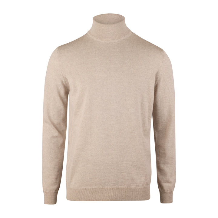 Light Beige Merino Wool Roll Neck - Stenströms