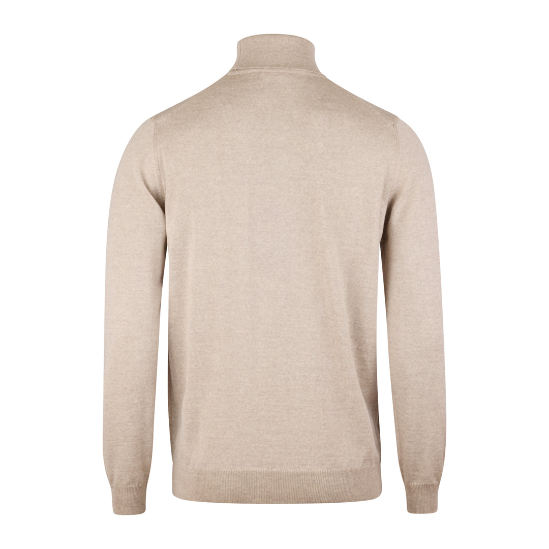 Light Beige Merino Wool Roll Neck - Stenströms