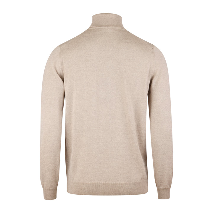 Light Beige Merino Wool Roll Neck - Stenströms