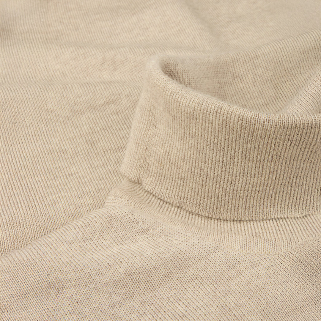Light Beige Merino Wool Roll Neck - Stenströms