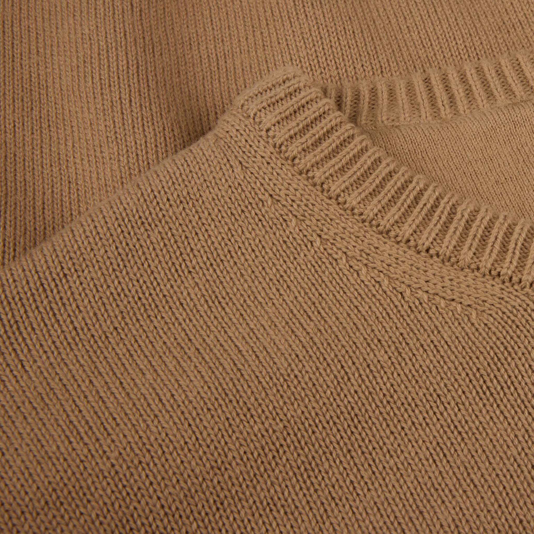 Beige Textured Cotton Crew Neck Sweater - Stenströms