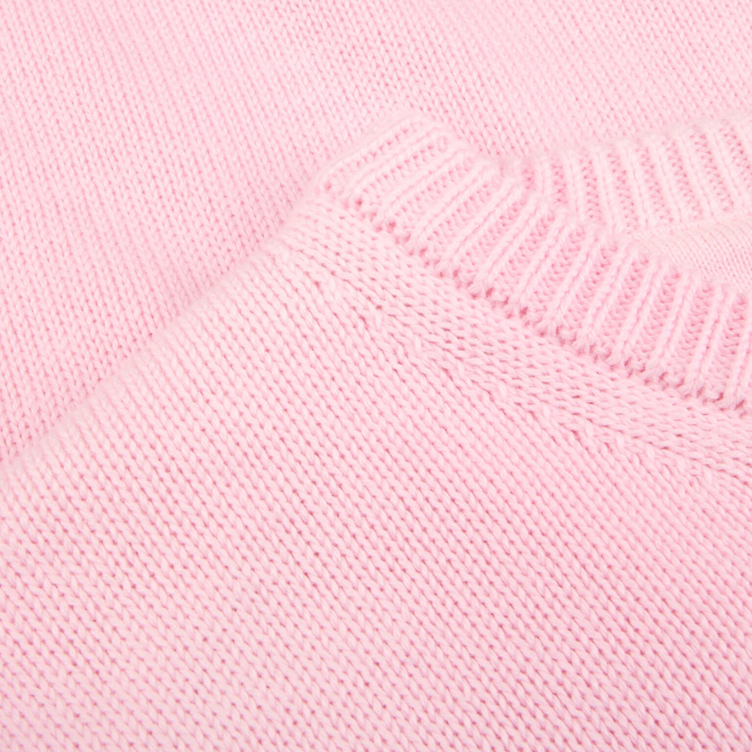 Pink Textured Cotton Crew Neck Sweater - Stenströms - Boutique Jacques International
