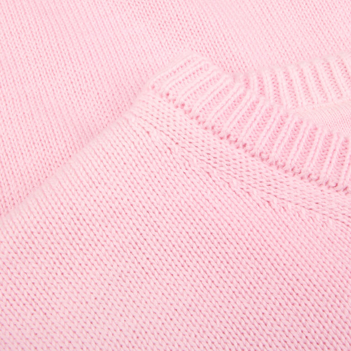 Pink Textured Cotton Crew Neck Sweater - Stenströms - Boutique Jacques International