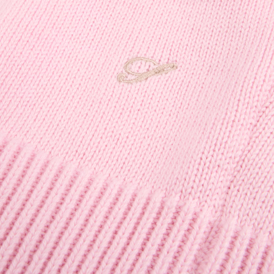 Pink Textured Cotton Crew Neck Sweater - Stenströms - Boutique Jacques International